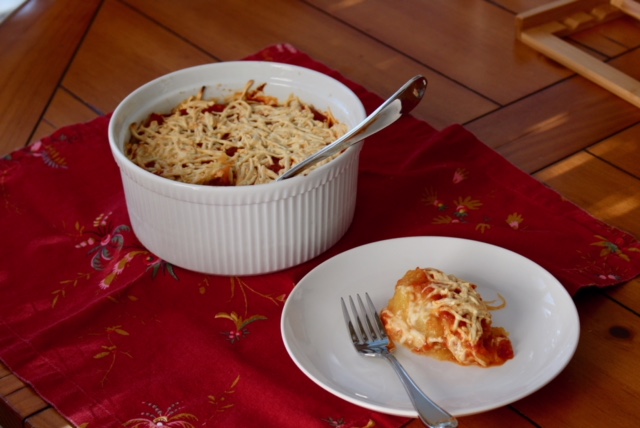 Cheesy spaghetti squash lasagna casserole
