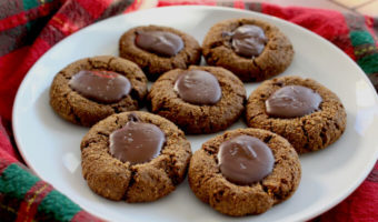 Chocolate Molasses thumbprint cookies